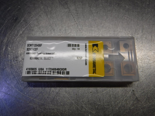 Kennametal Carbide Inserts QTY10 SCMT120408F / SCMT432F K25P (LOC1738A)