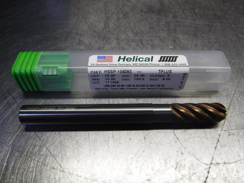 Helical 10mm 6 Flute Carbide endmill 10mm Shank HSSP-106383 (LOC2677A)