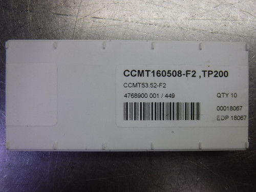 SECO Carbide Inserts QTY10 CCMT160508-F2 / CCMT53.52-F2 TP200 (LOC2159A)