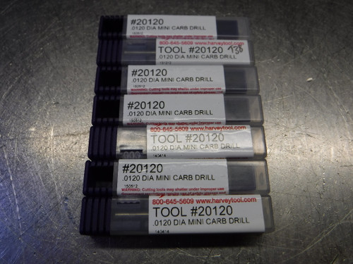 Harvey Tool 0.0120" 2 Flute Carbide Drill 1/8" Shank QTY7 20120 (LOC2960B)
