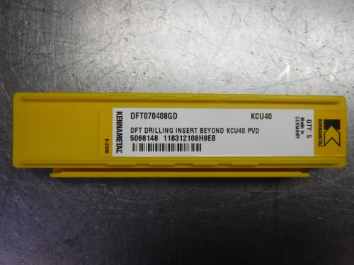 Kennametal Carbide Inserts QTY5 DFT070408GD KCU40 (LOC2580)