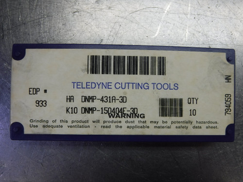 Teledyne Carbide Inserts QTY10 DNMP-431A-3D / DNMP-150404E-3D K10 (LOC2896A)