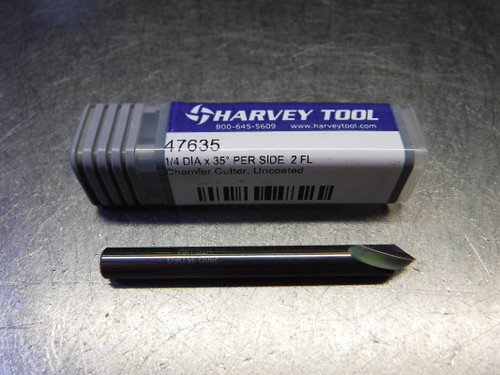 Harvey Tool 1/4" 2 Flute Carbide Chamfer Mill 1/4" Shank 47635 (LOC2889A)