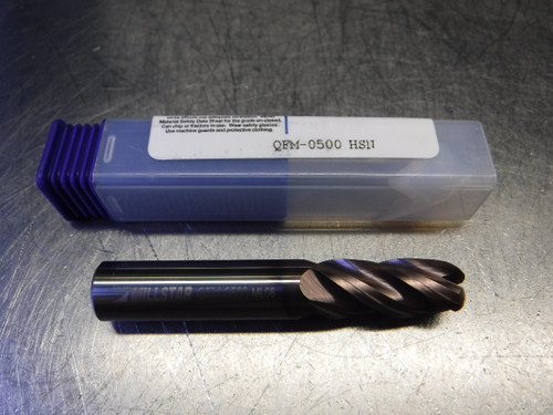 Millstar 1/2" 4 Flute Carbide Endmill 1/2" Shank QFM-0500 HSN (LOC2899A)