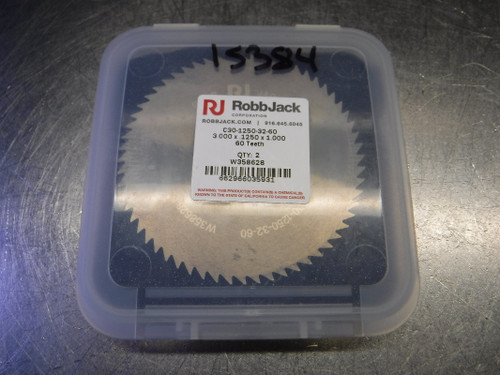 RobbJack 3" Carbide Slitting Saw 1" Arbor QTY2 C30-1250-3260 (LOC2899A)