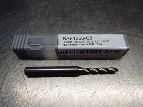 Harvey Tool 0.136" 3 Flute Carbide Drill 6mm Shank BAF1360-C8 (LOC2728D)