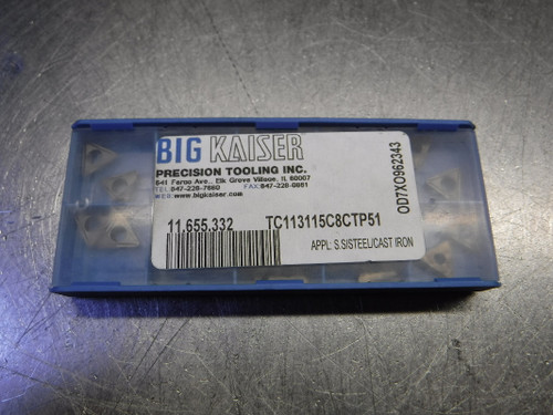 Big Kaiser Carbide Inserts QTY20 11.655.332 / TC113115C8CTP51 (LOC2649B)