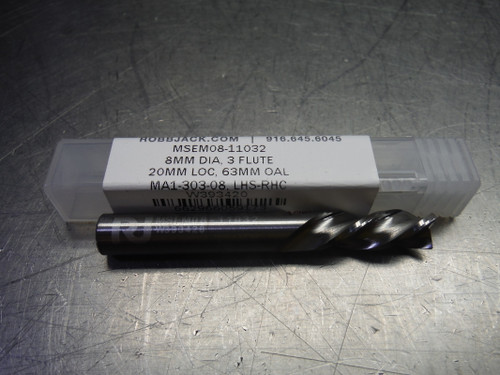 RobbJack 8mm Solid Carbide Endmill 3 Flute MSEM08-11032 (LOC1982A)