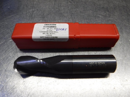 Creston 3/4" 2 Flute Carbide Ballnose Endmill 3/4" Shank 3/4402BNC (LOC2803A)