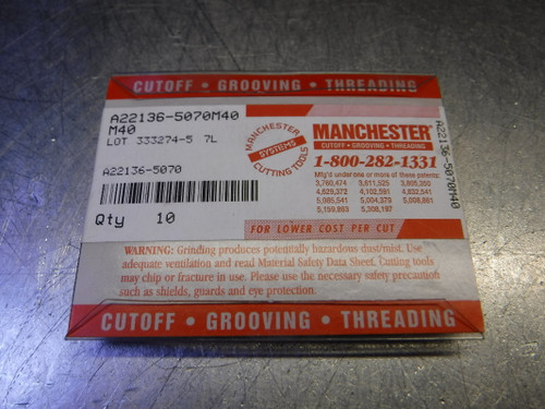 Manchester Carbide Inserts QTY10 A22136-5070M40 (LOC2380)