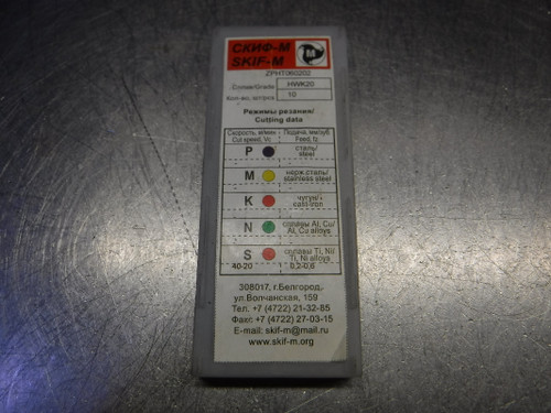 SKIF-M Carbide Inserts QTY10 ZPHT06T202 HCP25 (LOC3090A)