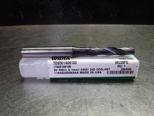 Widia 6.1mm (.2402") Carbide Drill Coolant Thru 8mm Shank TDS501A06100 (LOC2842B)