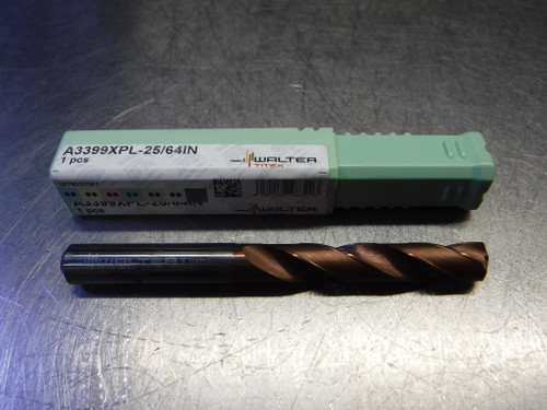Walter Titex 25/64" Carbide Coolant Thru Drill A3399XPL-25/64IN (LOC2678D)