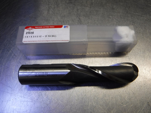 PCT 1" 2 Flute HSS Ballnose Endmill 1" Shank 21516 (LOC2361)