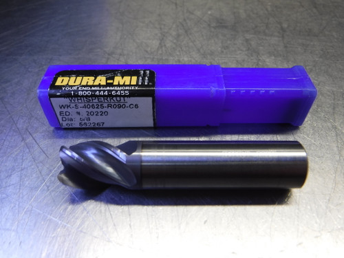 Dura-Mill WhisperKut 3/8" 4 Flute Carbide Endmill WK-S-40625-R090-C6 (LOC2923D)