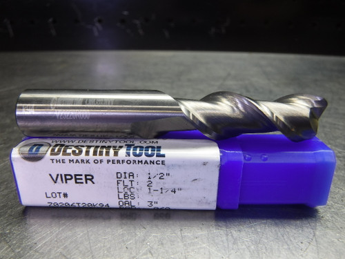 Destiny Tool Viper 1/2" Solid Carbide Endmill 2 Flutes V23220R060 (LOC2366)