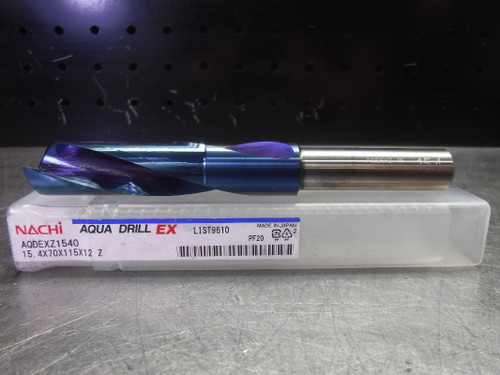 Nachi 15.4mm 180° Carbide Flat Bottom Drill 12mm Shank L9610