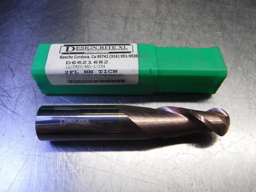 Design-Rite XL 11/16" 2 Flute Carbide Ballnose Endmill D6621682 (LOC2056B)