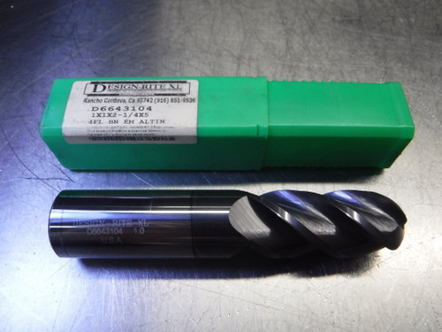 Design-Rite XL 1" 4 Flute Carbide Ballnose Endmill 1" Shank D6643104 (LOC2056B)