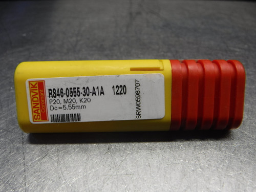 Sandvik 5.55mm Coolant Thru Carbide Drill R846-0555-30-A1A 1220 (LOC2700A)