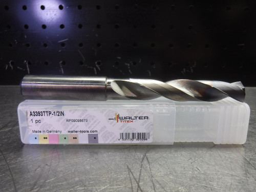 Walter Titex 1/2" Carbide Drill Coolant Thru A3393TTP-1/2IN (LOC2869B)