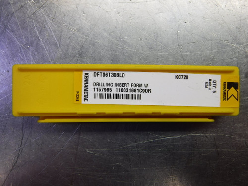 Kennametal Carbide Inserts QTY5 DFT06T308LD KC720 (LOC1230A)