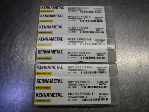 Kennametal M8X1.25 D5 3 Flute HSS Tap QTY8 T820M080X125RD5-A (LOC12)