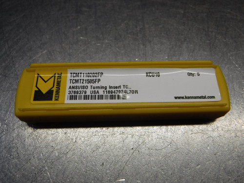 Kennametal Carbide Inserts QTY5 TCMT21505FP / TCMT110202FP KCU10 (LOC1758A)
