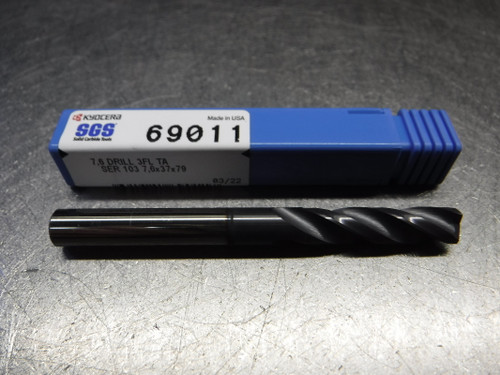 SGS 7.6mm 3 Flute Carbide Drill 7.6mm 69011 (LOC1795)