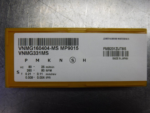 Mitsubishi Carbide Inserts QTY10 VNMG160404-MS / VNMG331MS MP9015 (LOC2144B)