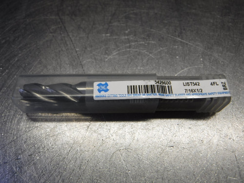 OSG 7/16" 4 Flute HSS Double Ended Endmill 1/2" Shank 5429600 (LOC2836A)