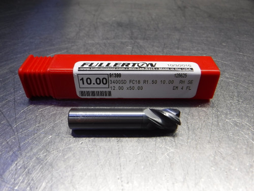 Fullerton 10mm 4 Flute Carbide Endmill 10mm Shank 91399 (LOC2128C) Fullerton 10mm 4 Flute Carbide Endmill 10mm Shank 91399 (LOC2128C)