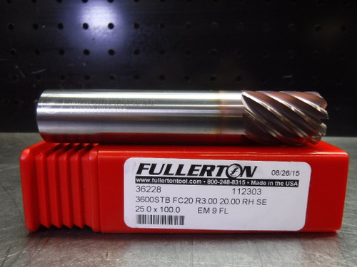 Fullerton Tool 25mm Solid Carbide Endmill 9 Flute 36228 (LOC1838D)