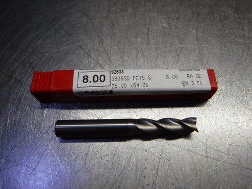 Fullerton AlumaMill 8mm 3 Flute Carbide Endmill 8mm Shank 92533 (LOC2140A)