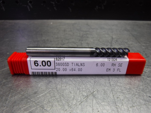 Fullerton Tool 6mm Solid Carbide Endmill 3 Flute 92517 (LOC1303B)