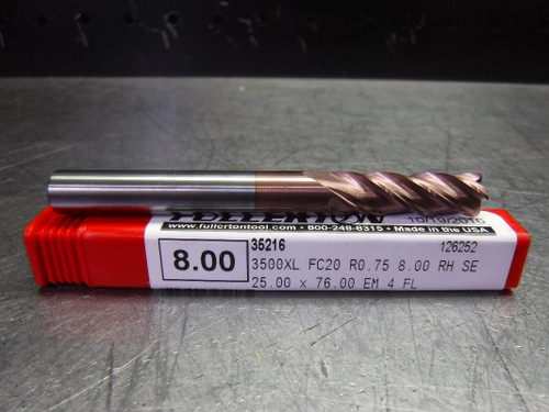 Fullerton Tool 8mm Solid Carbide Endmill 4 Flute 35216 (LOC1332A)