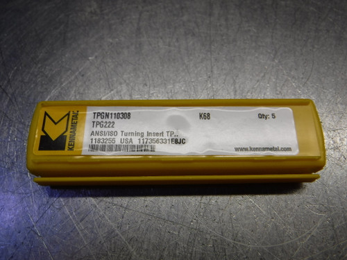 Kennametal Carbide Inserts QTY5 TPG222 / TPGN110308 K68 (LOC363B)