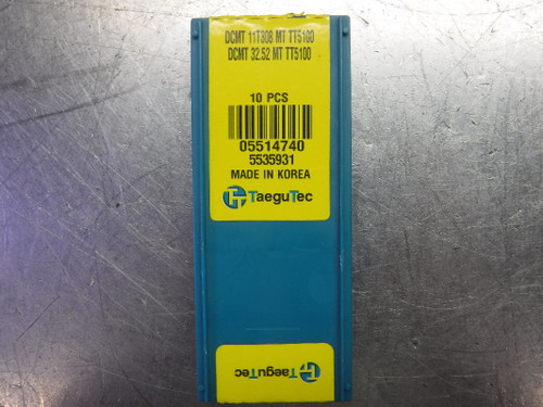 TaeguTec Carbide Inserts QTY10 DCMT 11T308 MT / DCMT 32.52 MT TT5100 (LOC1249A)