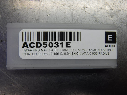 Scientific Cutting Tools Carbide Inserts w/ Screws QTY5 ACD5031E (LOC899)