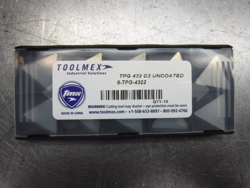 ToolMex Carbide Inserts QTY10 6-TPG-4322 / TPG 432 C2 (LOC851)