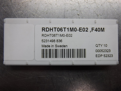 SECO Carbide Insert QTY10 RDHT06T1M0-E02 F40M (LOC613B)