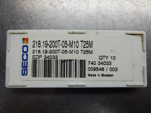 SECO Carbide Inserts QTY10 218.19-200T-05-M10 T25M (LOC1020B)