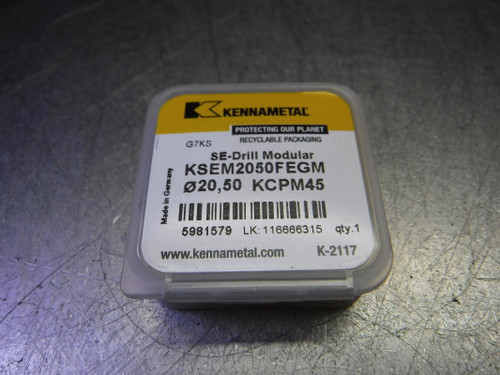 Kennametal Carbide Replaceable Tip Drill QTY1 KSEM2050FEGM KCPM45 (LOC1167B)