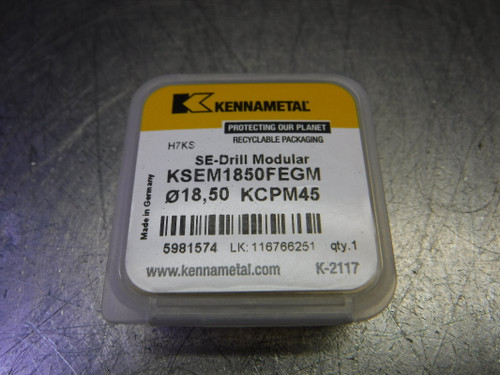 Kennametal Carbide Replaceable Tip Drill QTY1 KSEM1850FEGM KCPM45 (LOC1167B)