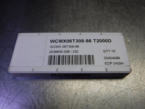 SECO Carbide Drill Inserts QTY10 WCMX06T308-86 T2000D (LOC2165)