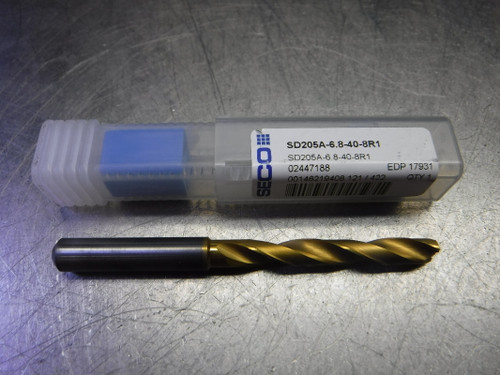 SECO 6.8mm 2 Flute Coolant Thru Carbide Drill SD205A-6.8-40-8R1 (LOC1961A)
