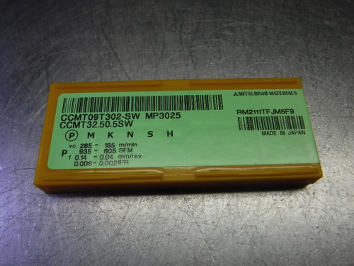 Mitsubishi Cermet Inserts QTY10 CCMT32.50.5SW / CCMT09T302-SW MP3025 (LOC1897B)