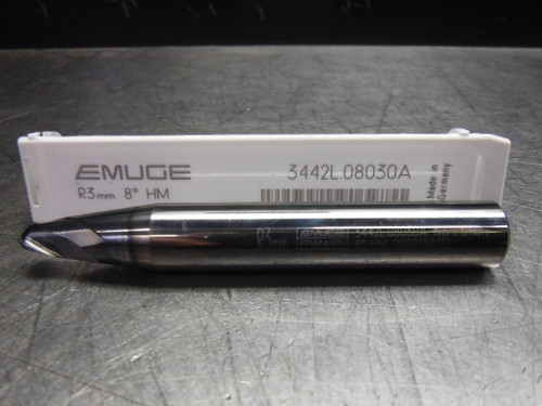 Emuge 8˚ 6mm Carbide Taper Ball 2 Flute 3442L.08030A (LOC1885A)