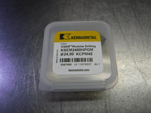 Kennametal Carbide Replaceable Tip Drill QTY1 KSEM2400HPGM KCPM45 (LOC3118C)