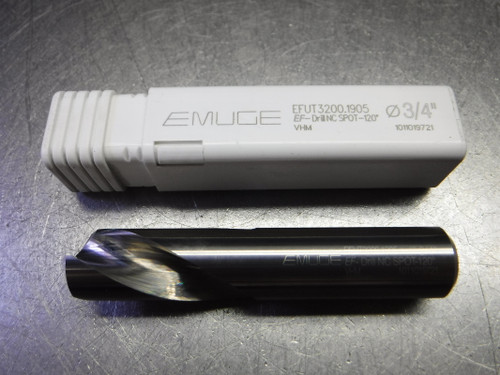 Emuge 3/4" 120 Deg 2 Flute Carbide Spot Drill 3/4 Shank EFUT3200.1905 (LOC2732A)